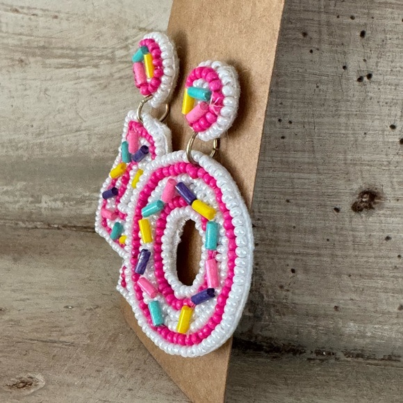 40th Birthday Beaded Earrings - Picture 2 of 2